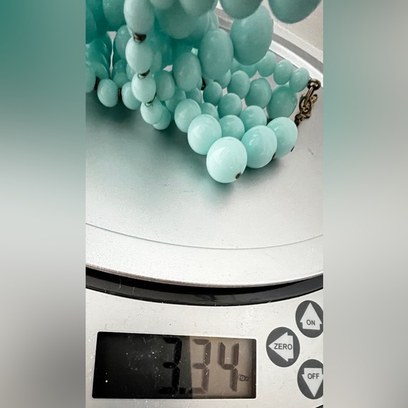 J. Crew Aqua Blue Beaded Bib Necklace statement Graduated Ball Marked nWOT - Picture 8 of 8